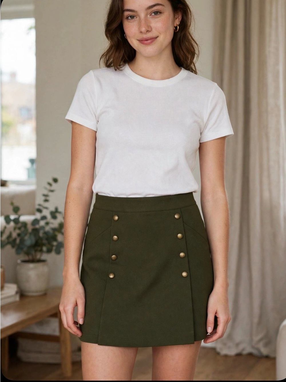 H&M DIVIDED olive mini skirt